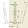 Aluminijumske merdevine 2x9 dvodelne na izvlačenje Axial