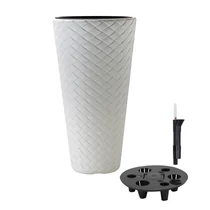 Saksija Pletena visoka 30x55 cm sa vodomerom - bela S449