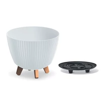 Saksija Lamia 24cm sa nogarima i rezervoarom - bela S449
