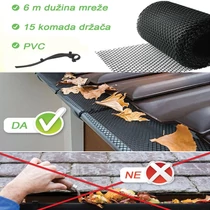 Mreža pvc za oluke 16x600cm