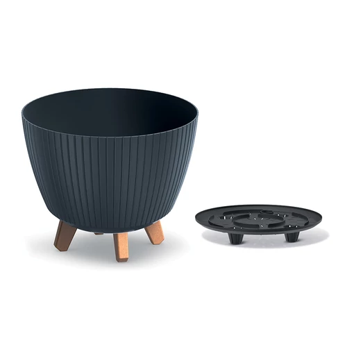 Saksija Lamia 24cm sa nogarima i rezervoarom - antracit S433