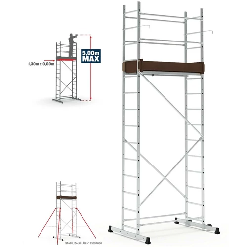 Aluminijumska skela pokretna 5m hobi