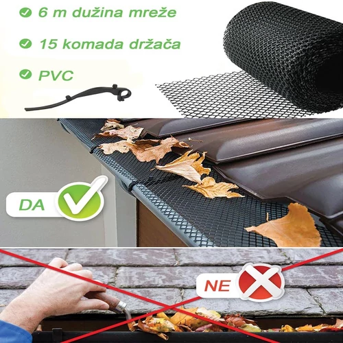 Mreža pvc za oluke 16x600cm